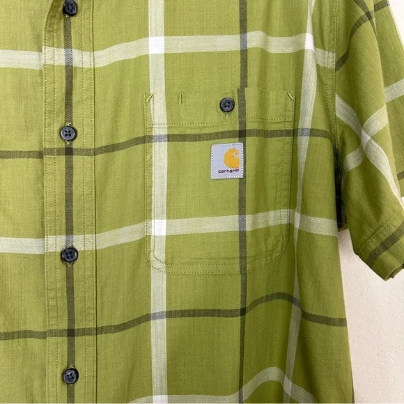 Carhartt Men’s Rugged Flex Short Sleeve Plaid Button Down Size XL - Picture 3 of 7